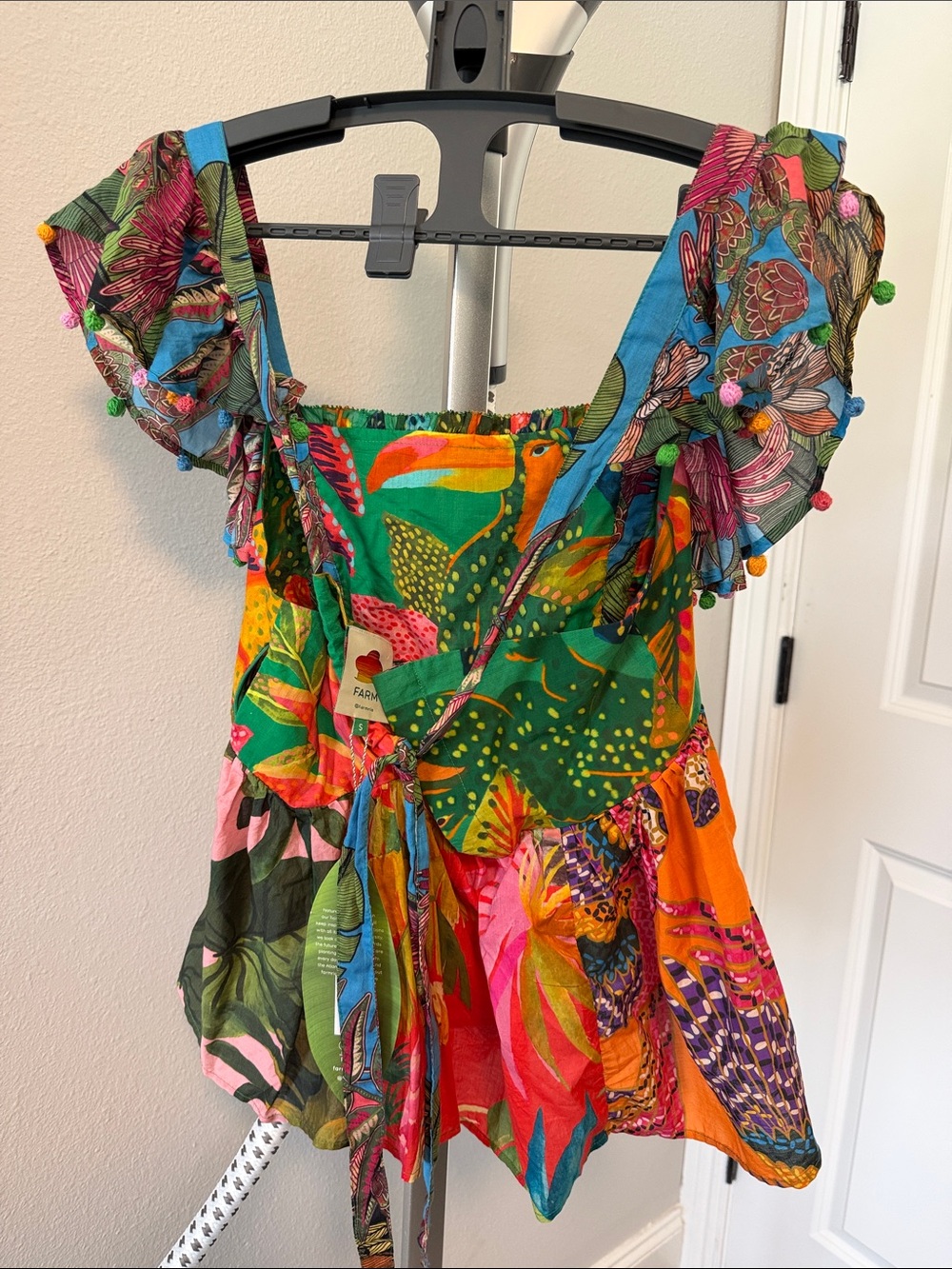 NWT FARM Rio Multicolor Tropical Ruffle Tank Top - Picture 4 of 5